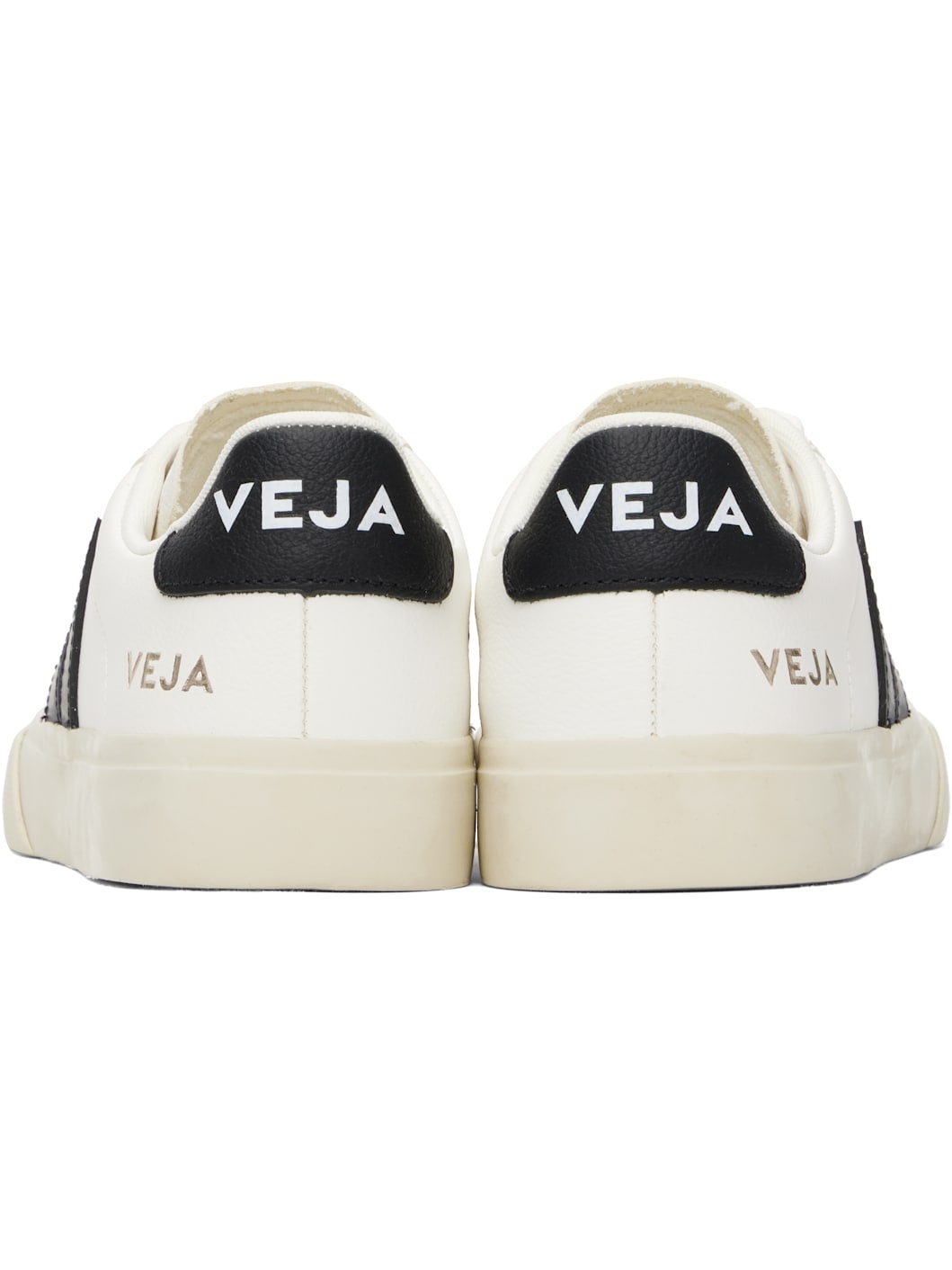 White & Black Campo Leather Sneakers - 2