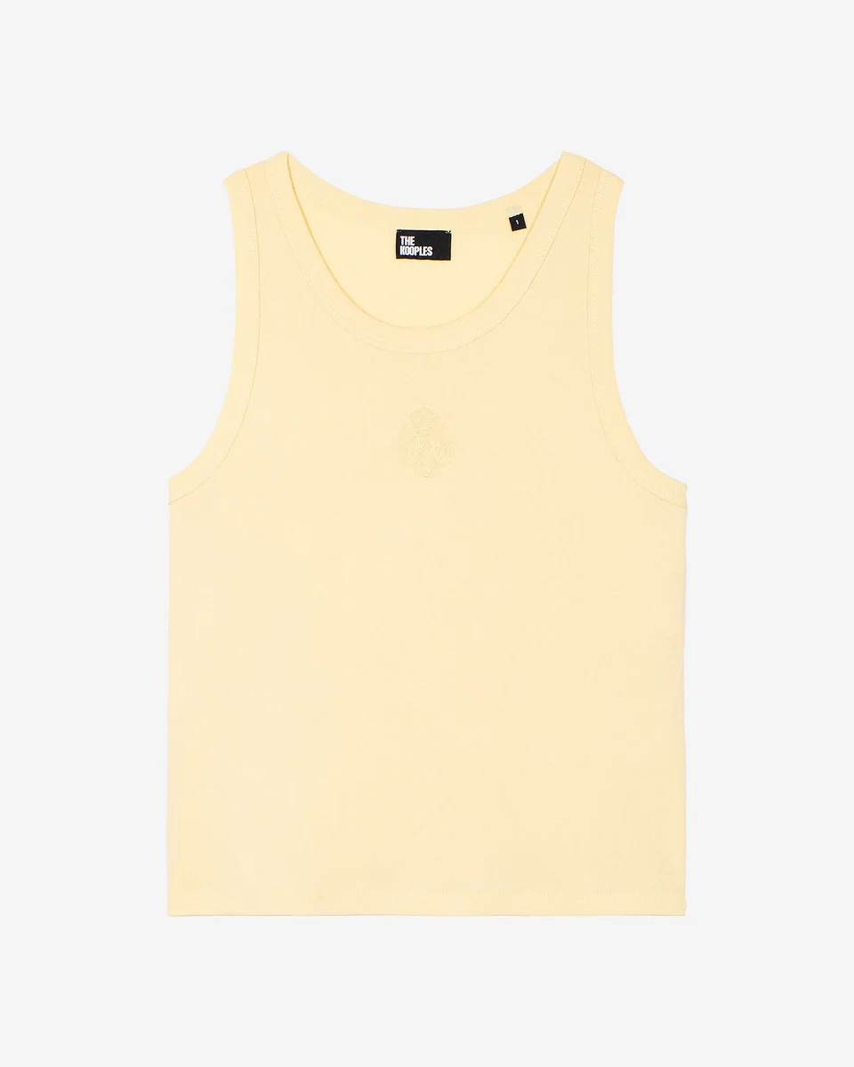 COTTON TANK TOP WITH YELLOW COAT OF ARMS - 1