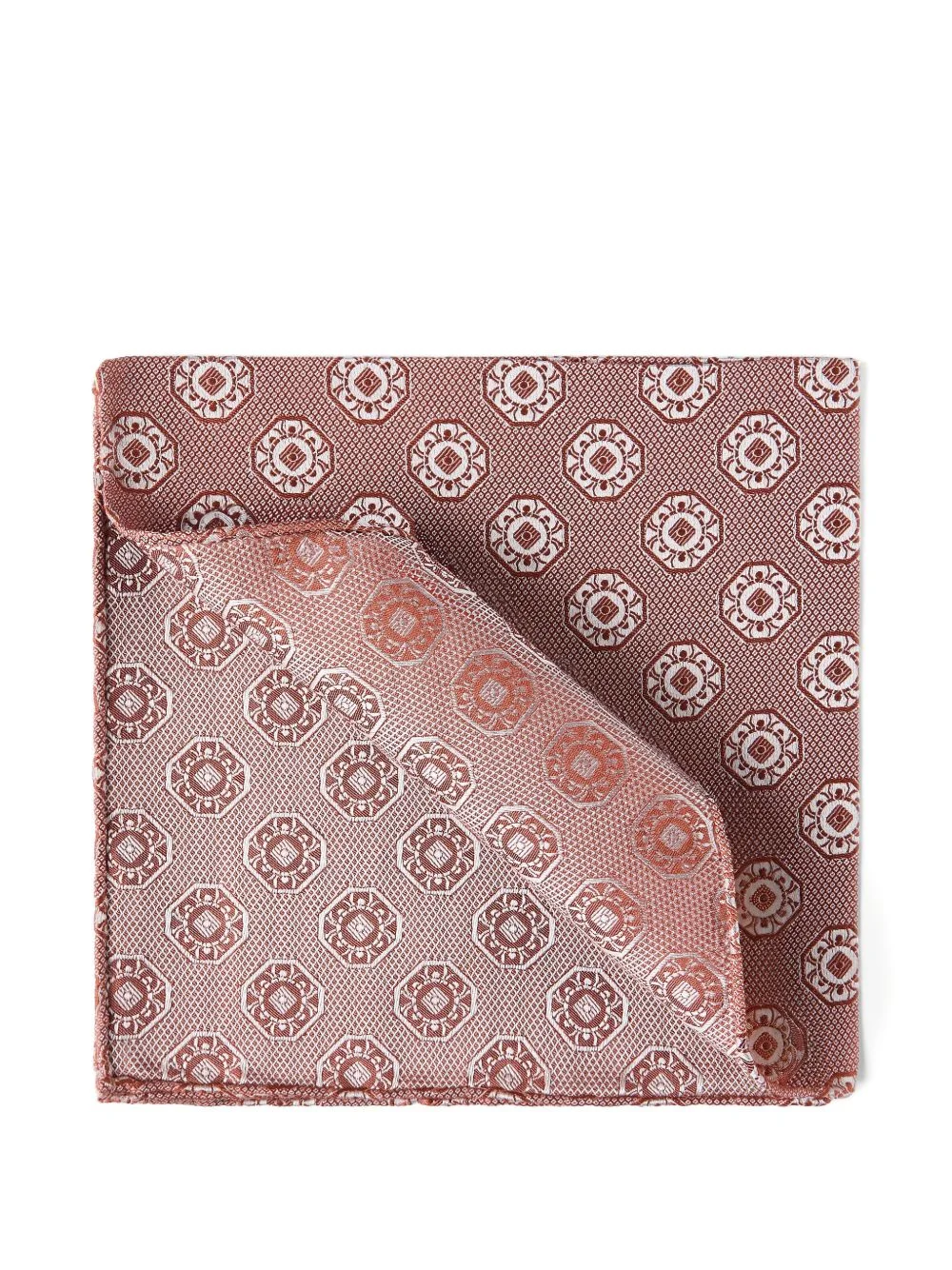 medallion-print silk pocket square - 1
