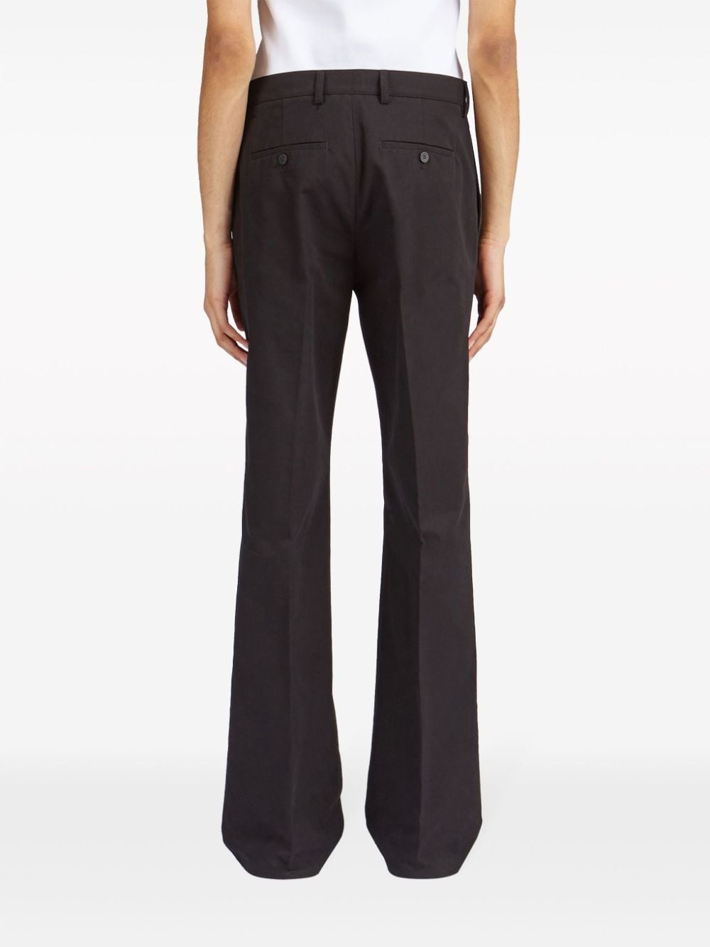 flared cotton chino trousers - 4