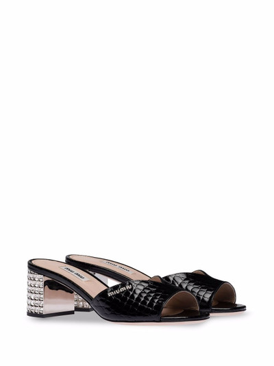 Miu Miu crocodile-effect leather sandals outlook