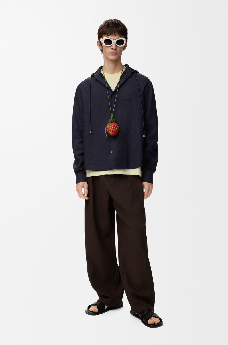 Loewe Hooded shirt in cotton and linen outlook