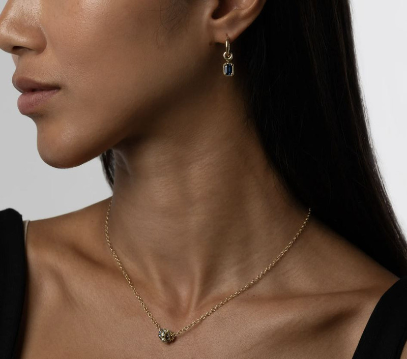 Spinelli Kilcollin Aquamarine & Sapphire 18k Gold Vesta Bleu Necklace outlook