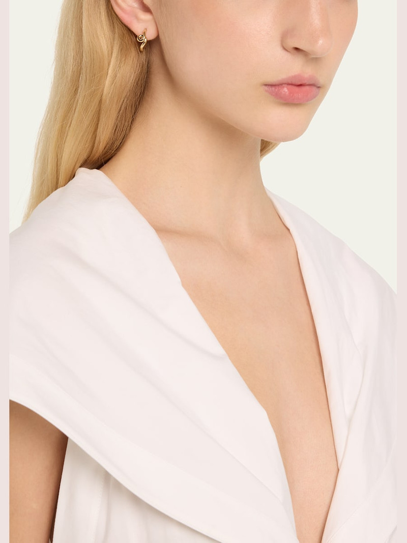 BEA BONGIASCA Single Wave Hoop Earrings in 9K Yellow Gold outlook