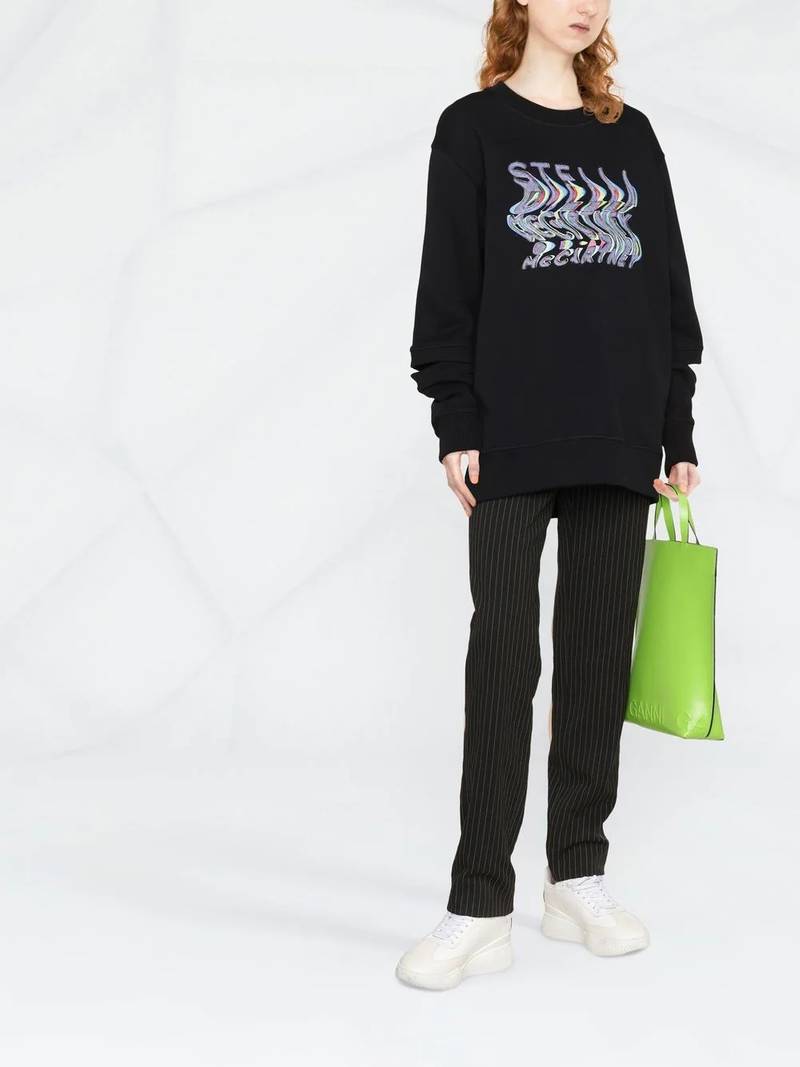 Stella McCartney warped-logo oversized sweatshirt outlook