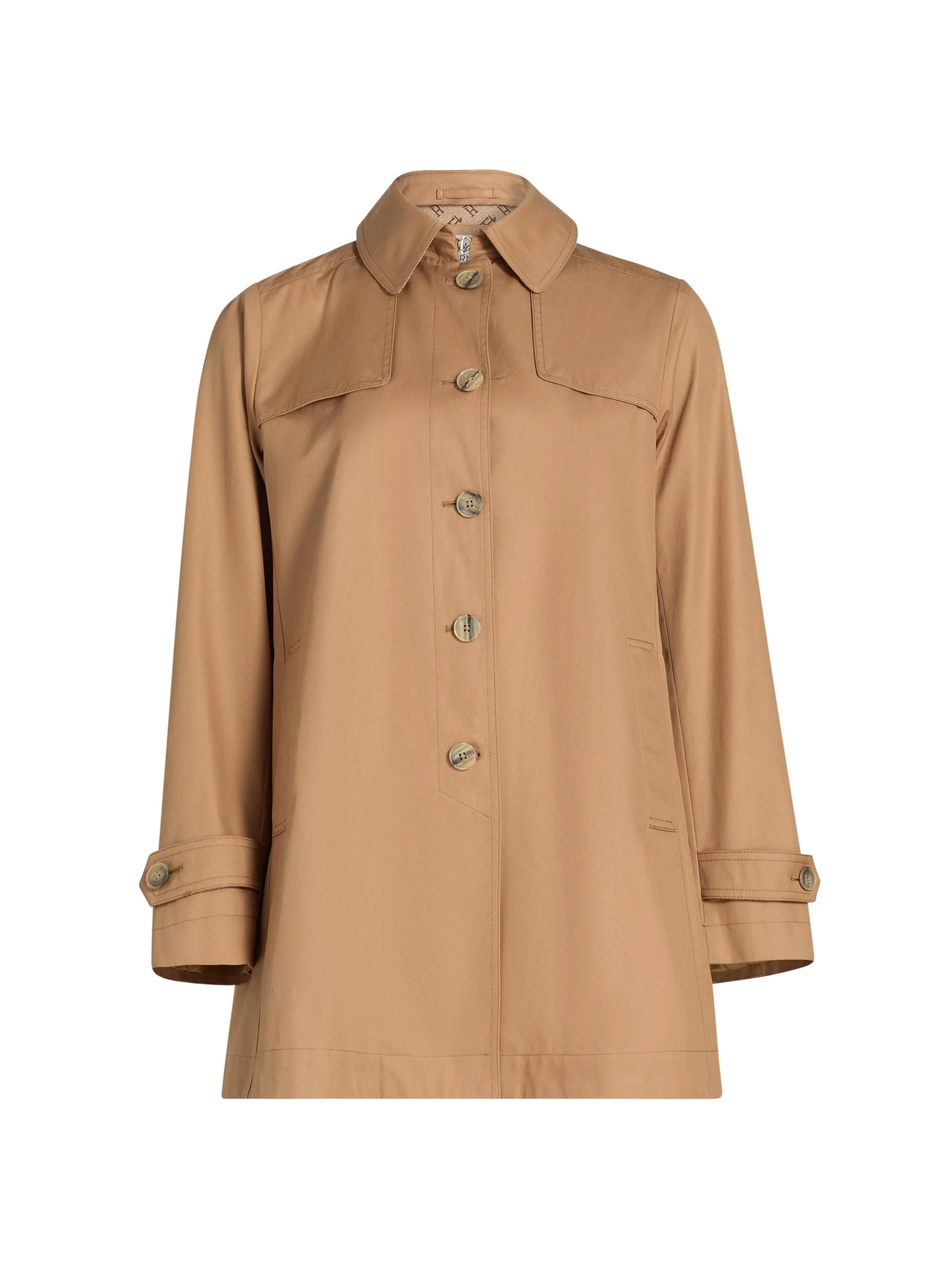 Women's Logo-Trim Short Trench Coat - Camel - 1