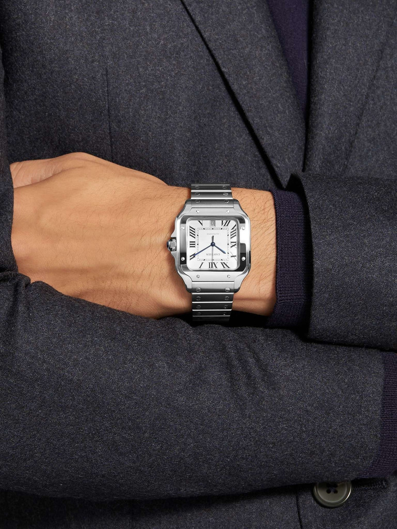 Cartier Santos Automatic 39.8mm Interchangeable Stainless Steel and Leather Watch , Ref. No. WSSA0009 outlook