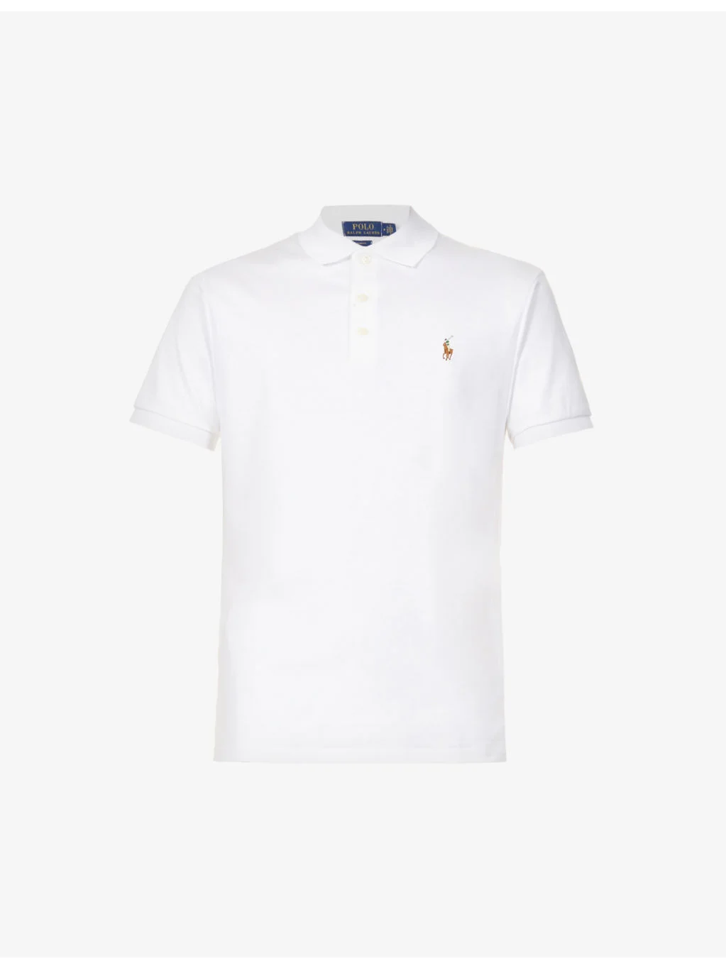 Short-sleeved logo-embroidered custom slim-fit cotton-jersey polo shirt - 1