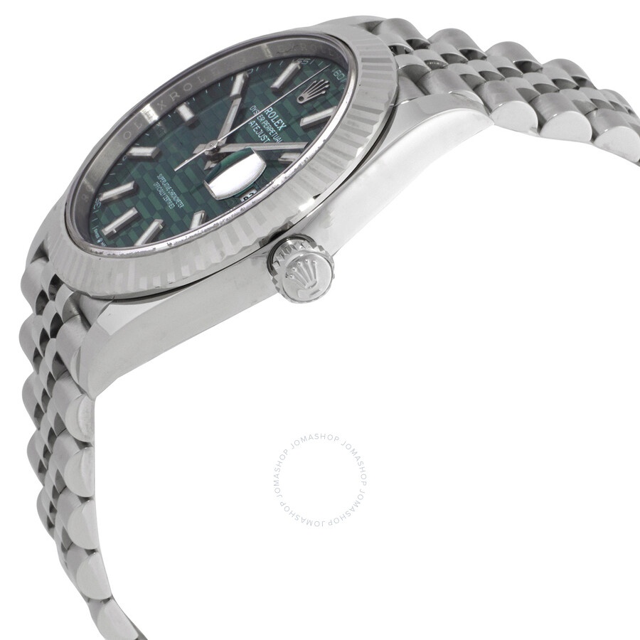 Rolex Datejust 41 Mint Green Fluted Dial Automatic Men's Steel and White Gold Jubilee Watch M126334- - 2