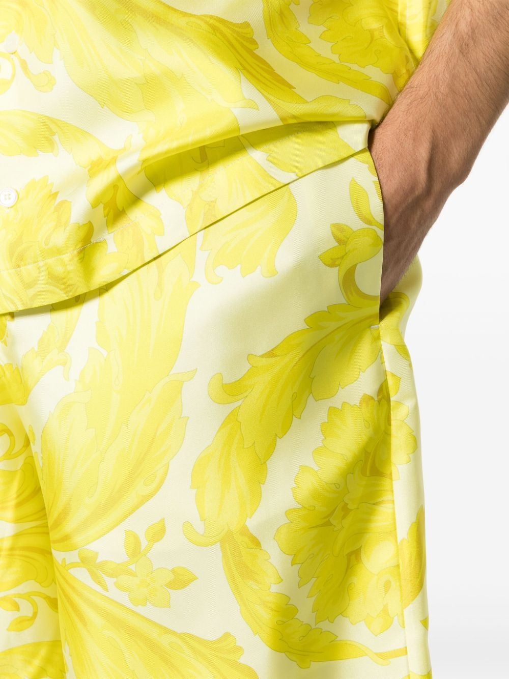 all-over print silk shorts - 5