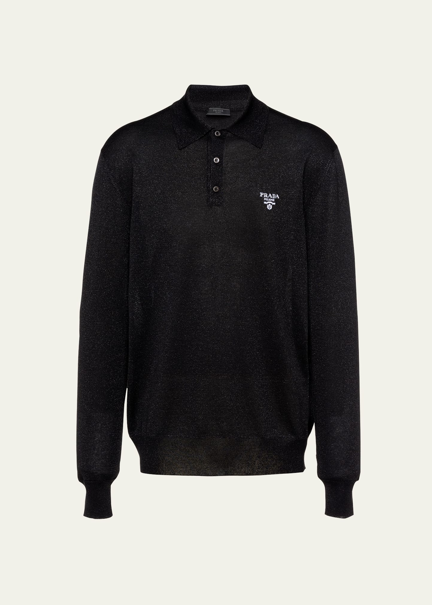 Men's Lurex Logo Polo Sweater - 1