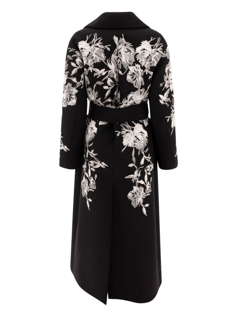 floral-embroidered coat - 2