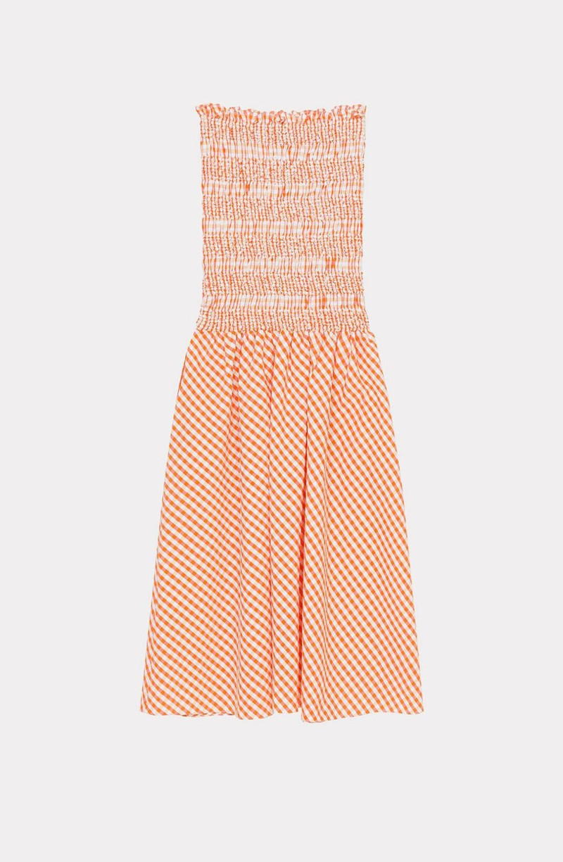 KENZO Gingham strapless dress outlook
