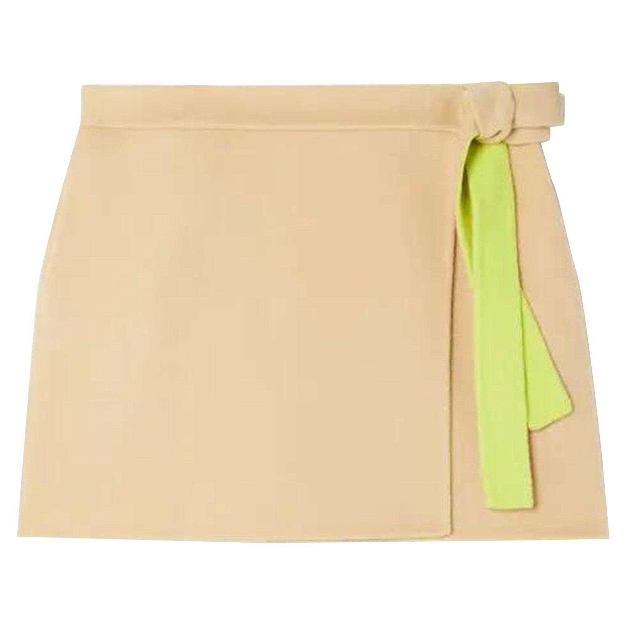 Off-White Side Tie Fastening Mini Skirt 'Camel/Yellow' - 1