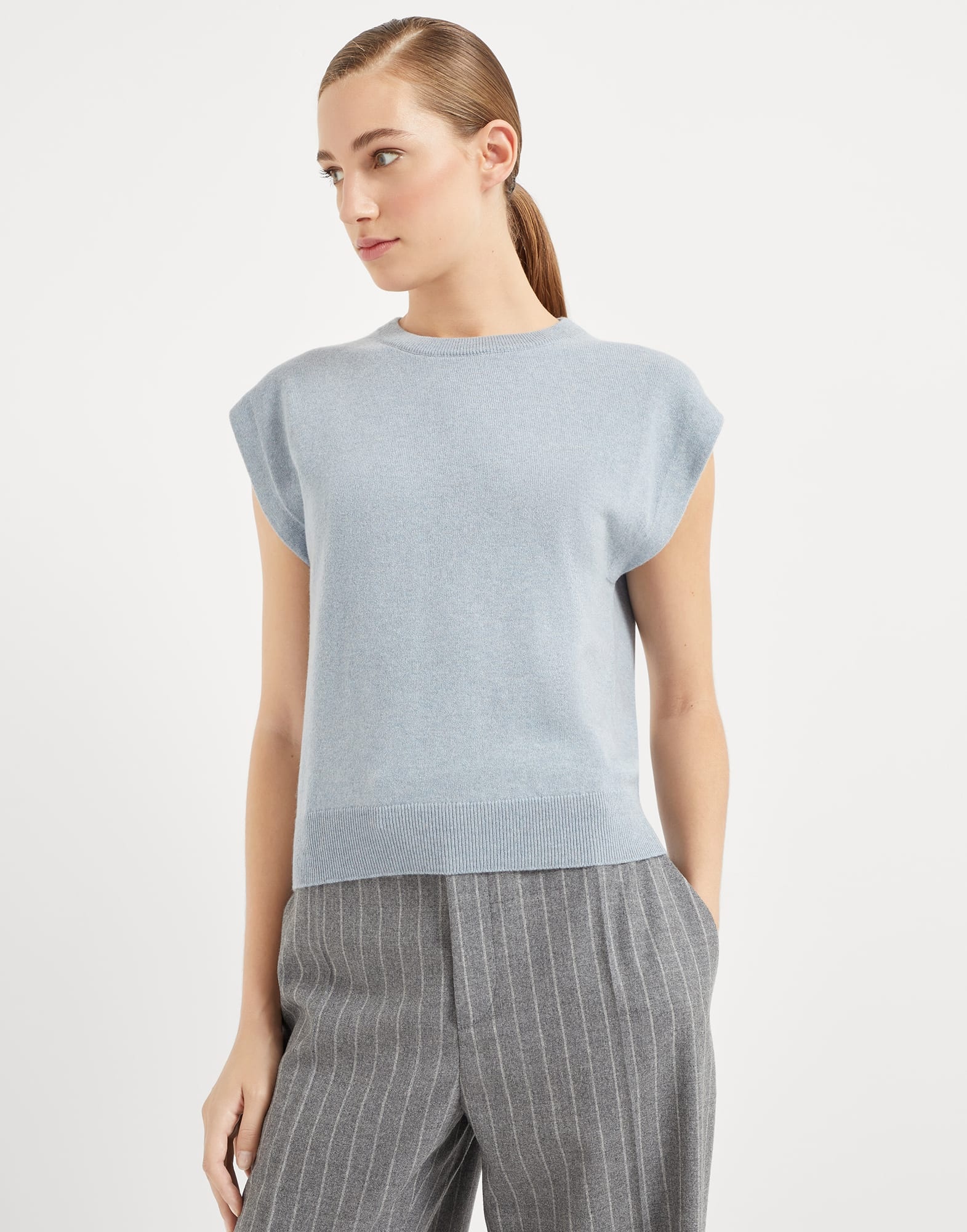 Cashmere sweater with monili - 1