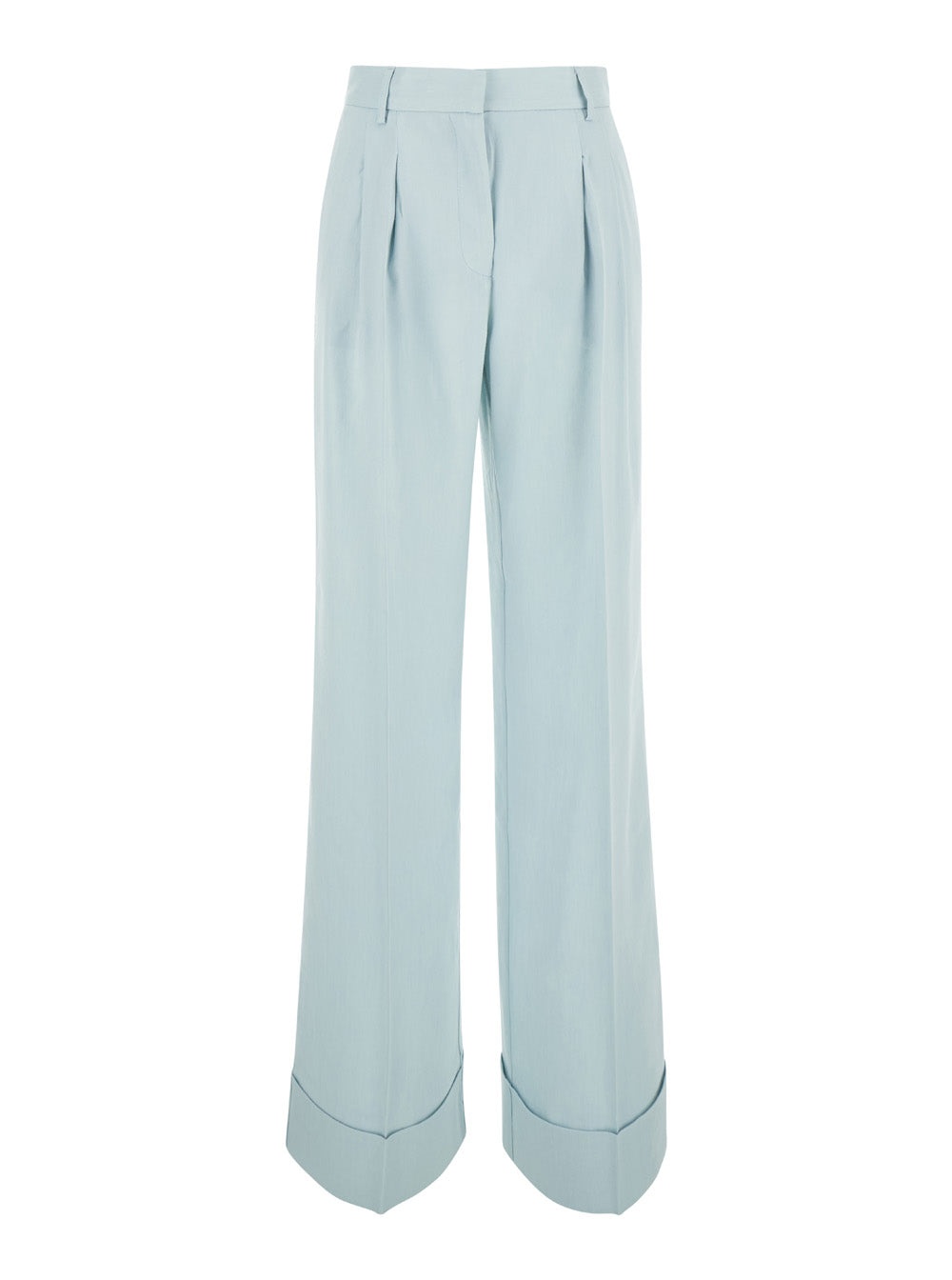 THE ANDAMANE - The Andamane Women Light Blue Straight Pants With Pinces  In Line Blend Woman - 1