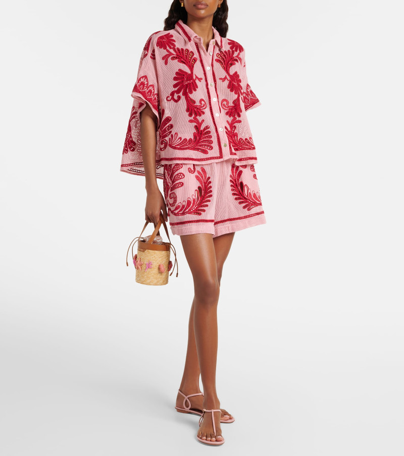 FARM RIO Arabesc embroidered cotton shirt outlook