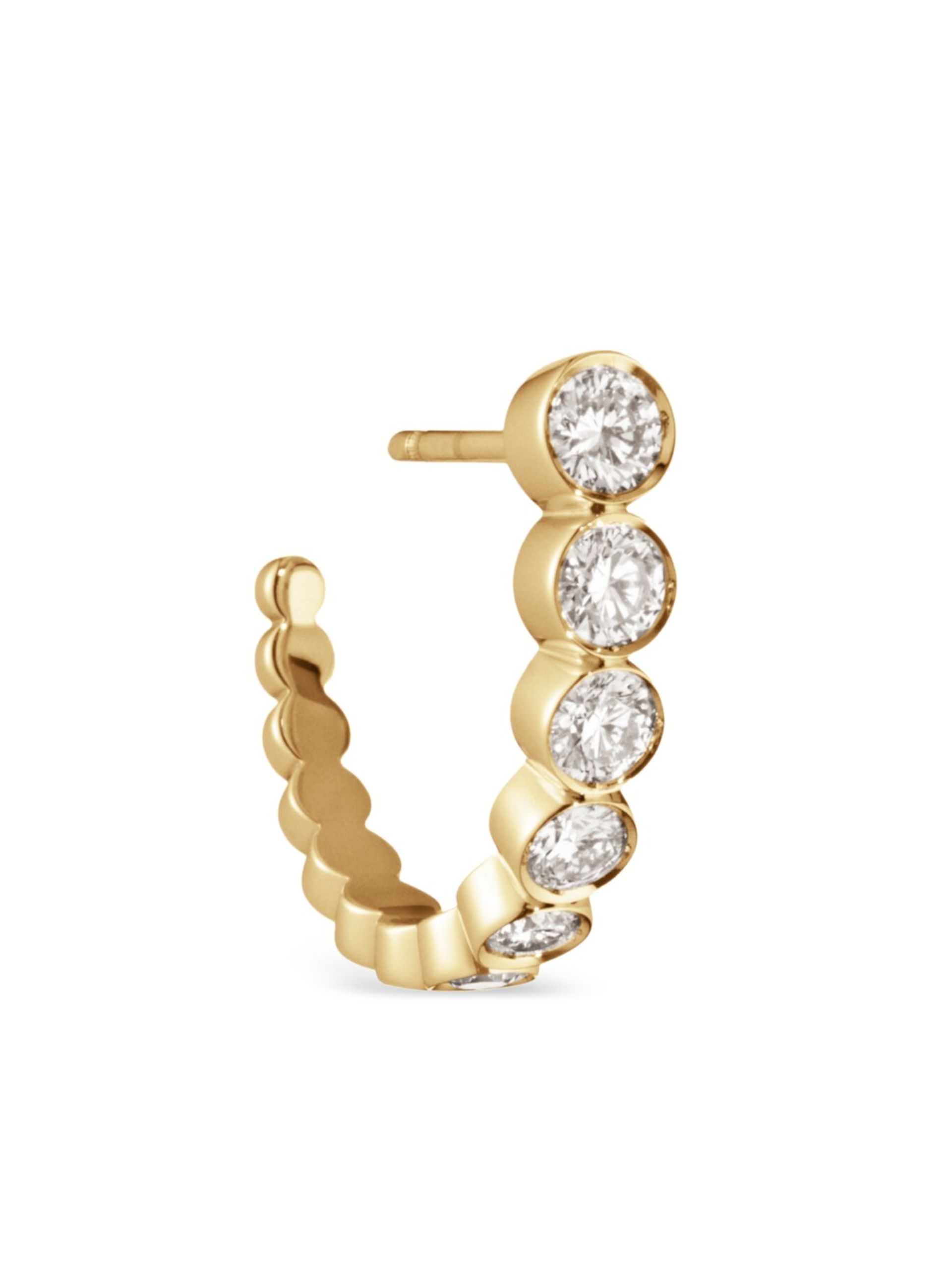 18kt yellow gold diamond hoop earrings - 2