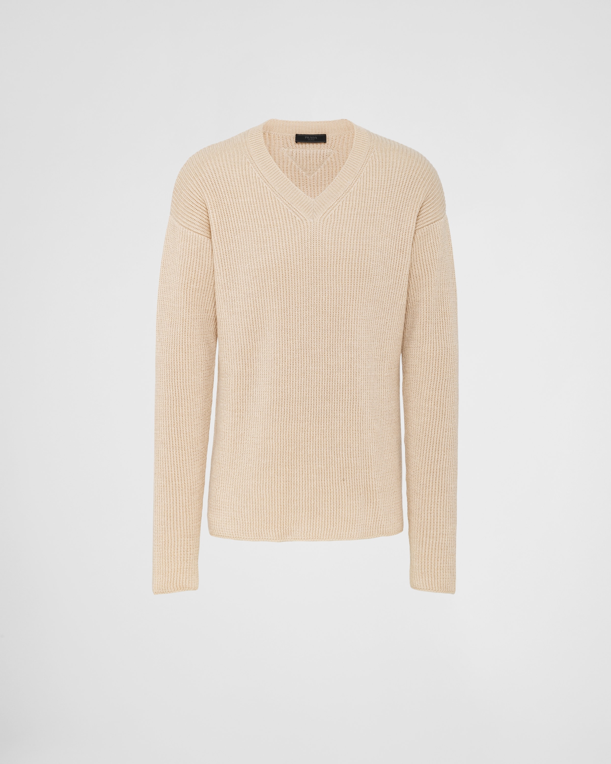 Cashmere and linen V-neck sweater - 1