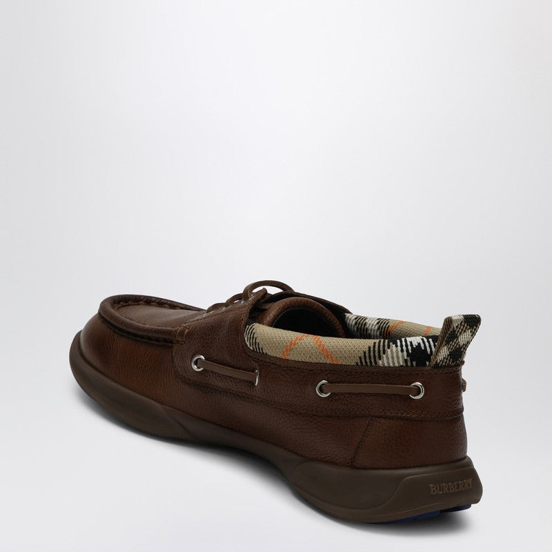 Burberry Brown Loafers With Check Trim Men - 2