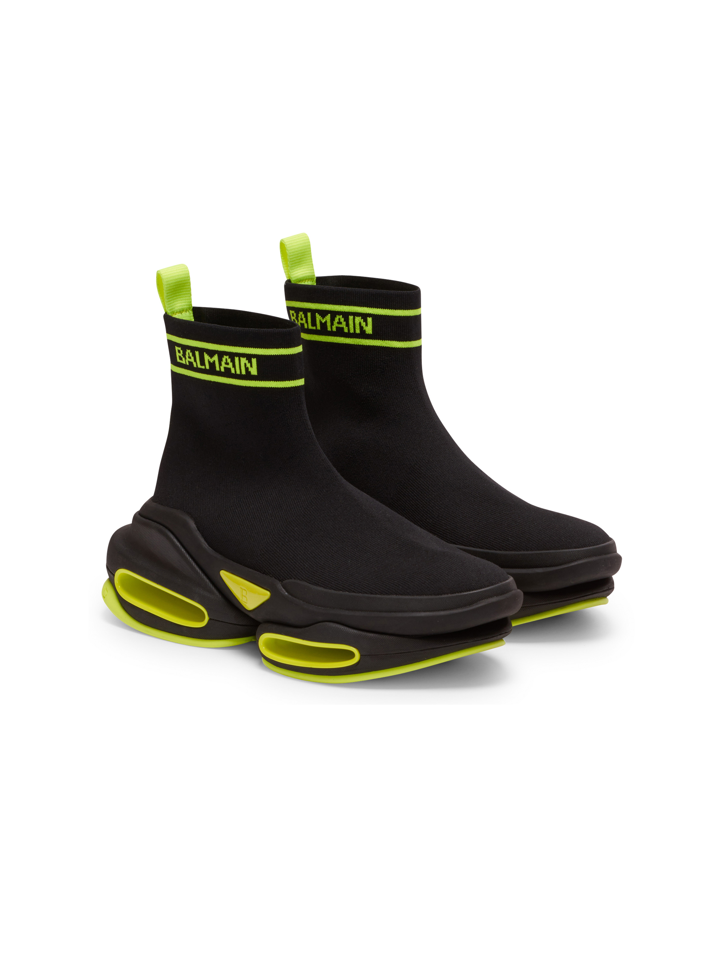 B-Bold high-top mesh trainers with Balmain monogram - 2