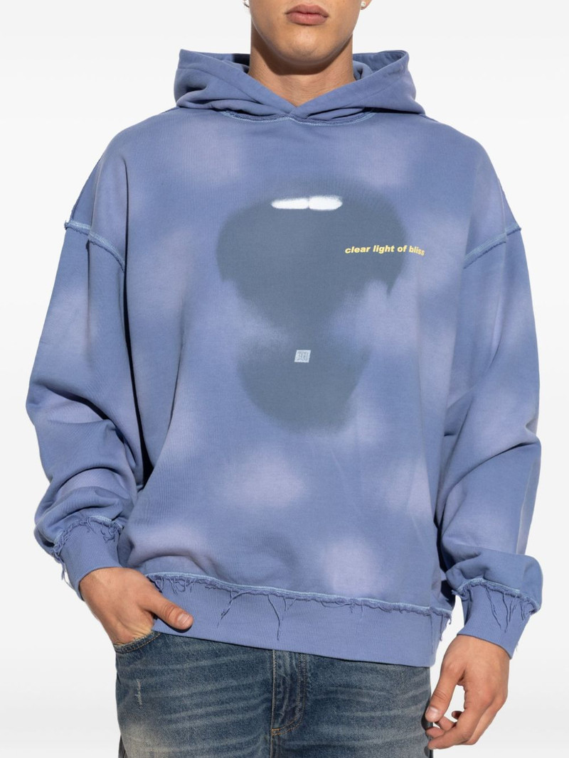 cloud-print frayed-hem hoodie 3