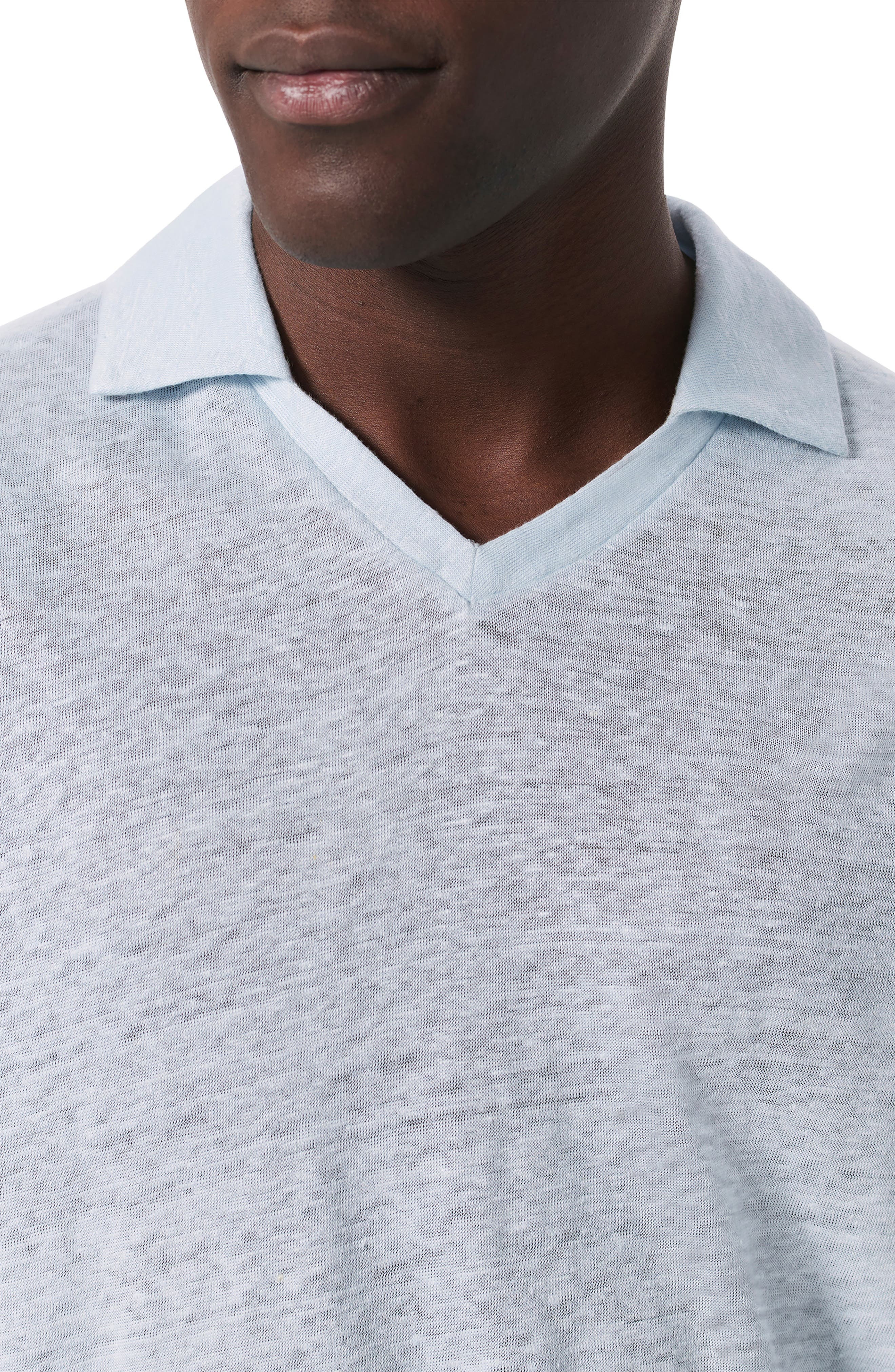 rag & bone Johnny Collar Linen Polo in Arctic at Nordstrom - 3