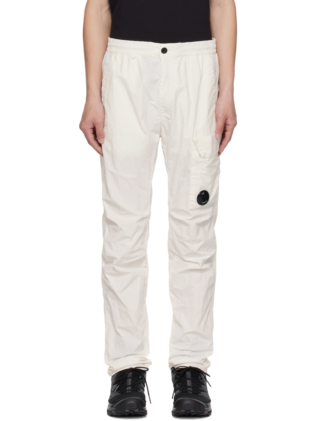 White Garment-Dyed Sweatpants - 1