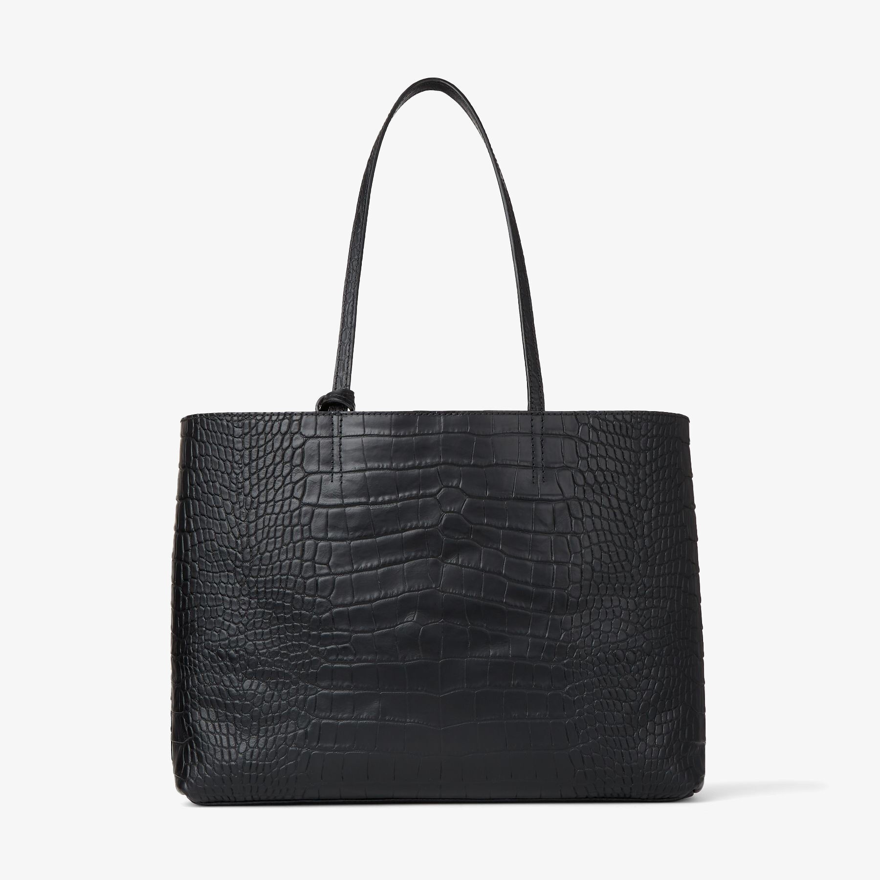 Nine2Five E/W
Black Croc Embossed Leather Tote Handbag with JC Emblem - 6