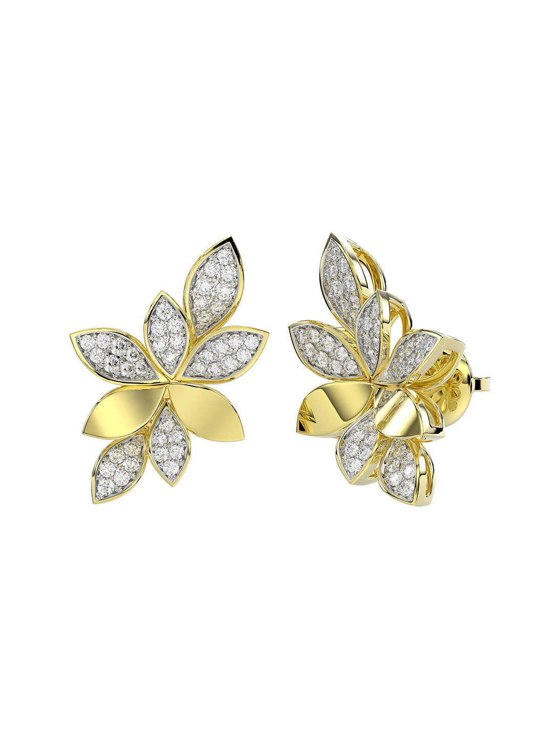 WILD FLOWER YELLOW GOLD EARRINGS - 2