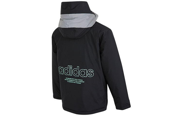 adidas originals Innov Fab Downj Casual Stay Warm Sports hooded down Jacket Black H66017 - 2