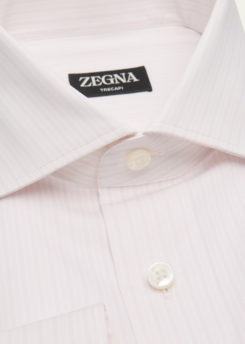 ZEGNA Men's Multi-Stripe Trecapi Cotton Dress Shirt outlook