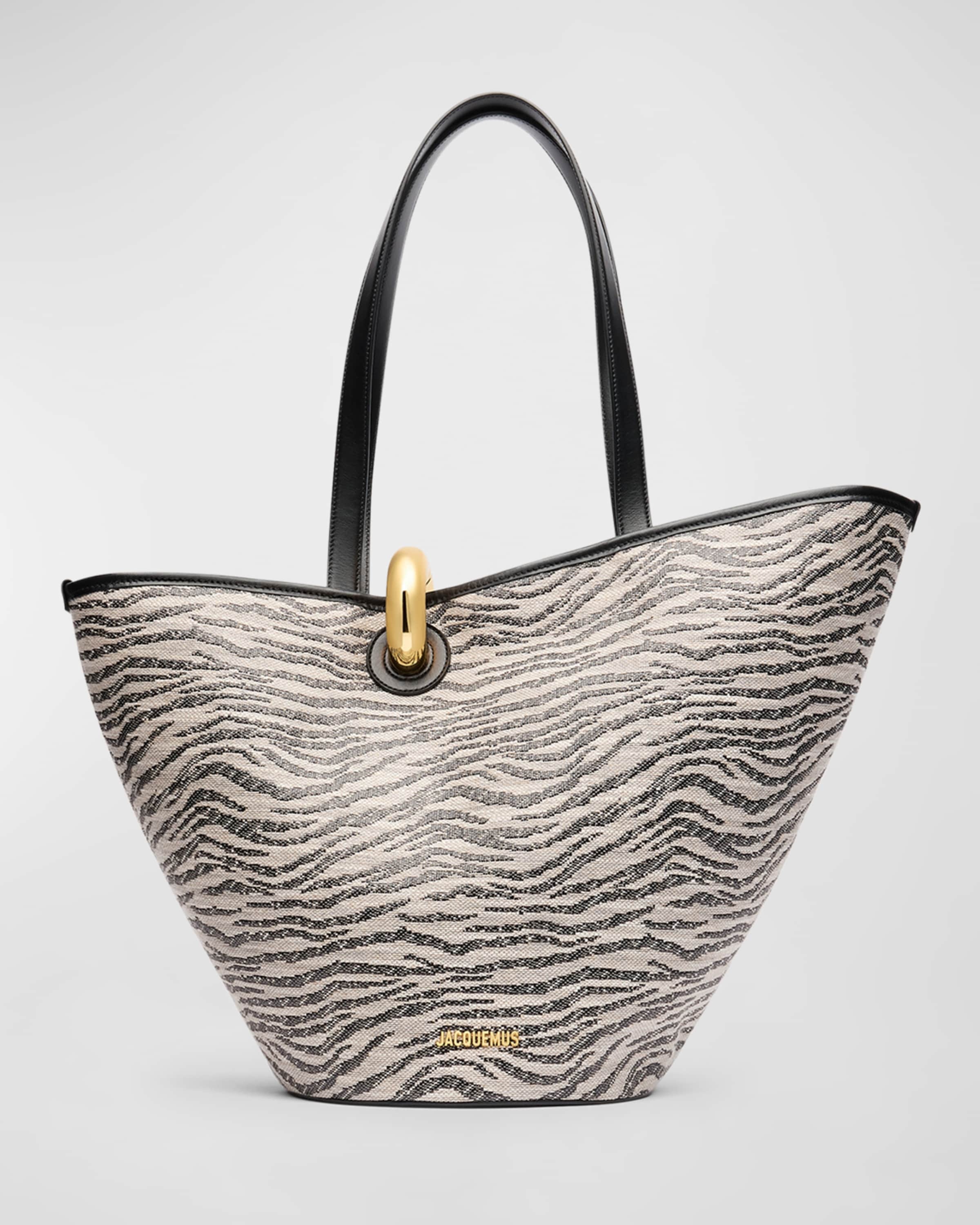 Le Bambola Zebra Canvas and Leather Shoulder Bag - 1