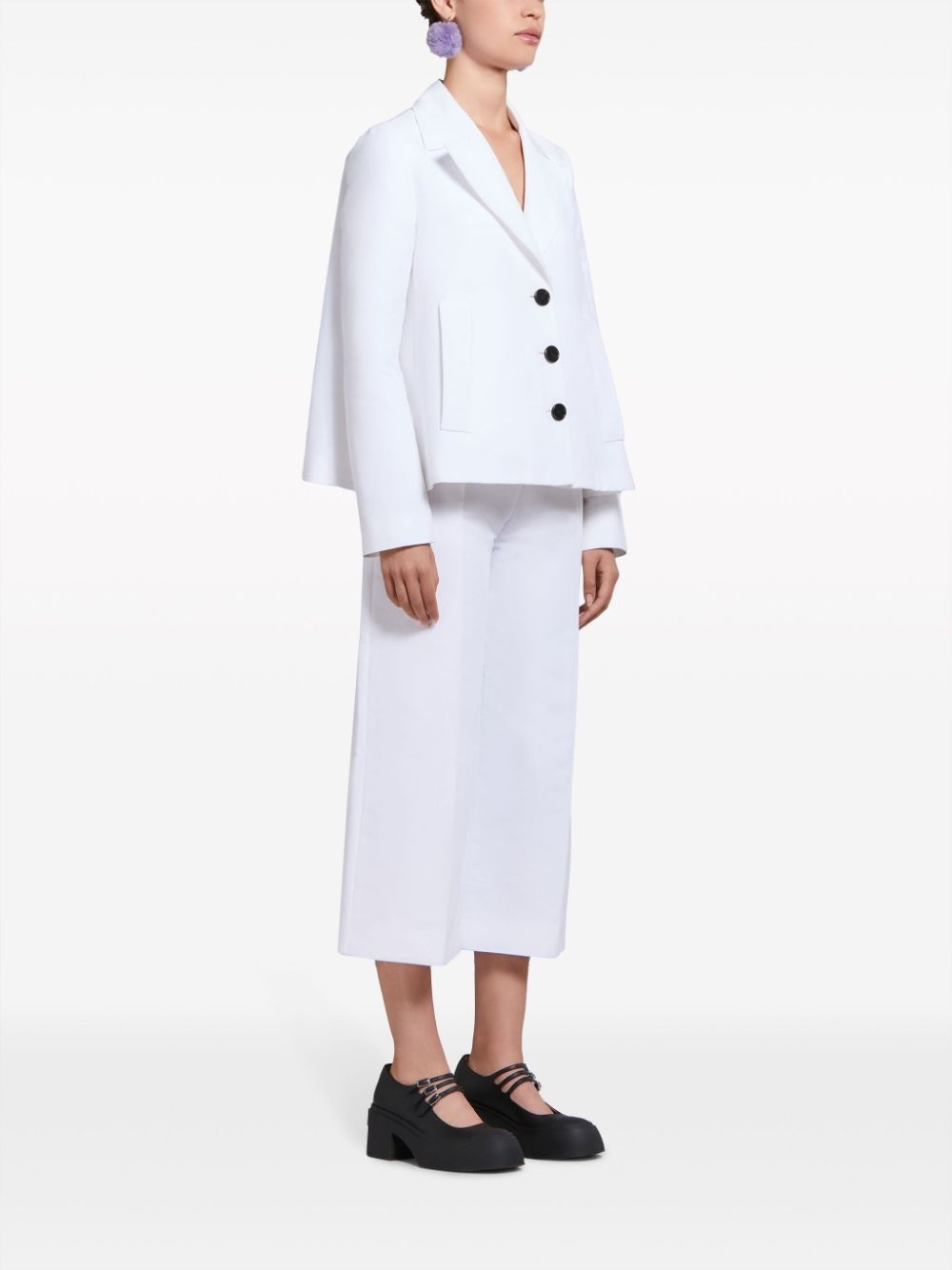 single-breasted cotton blazer - 3