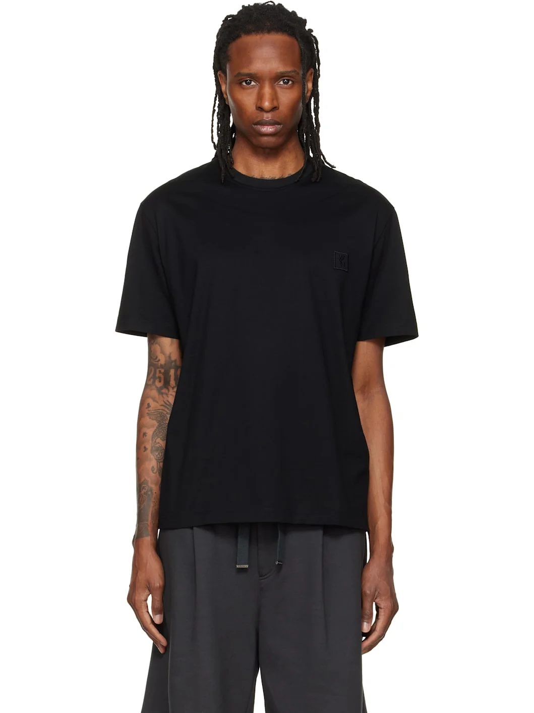 Black Cotton Back Logo T-shirt - 1