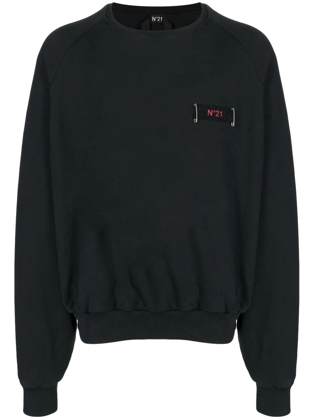 logo-patch crew-neck sweatshirt - 1