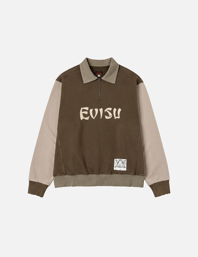 Logo Appliqué Regular Fit Half-Zip Color-Blocking Sweatshirt 1