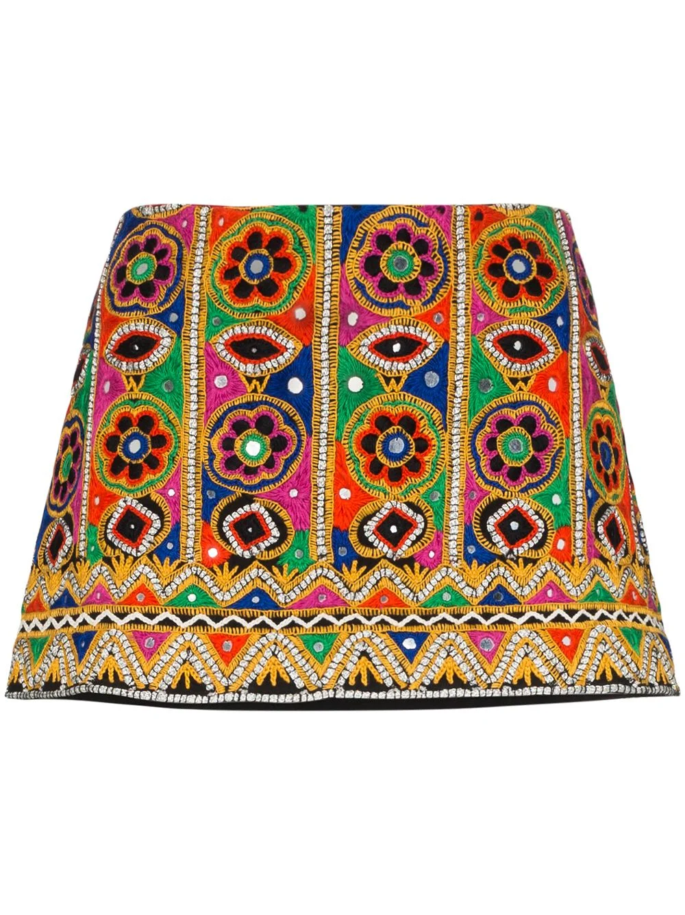 mirror-embroidered mini skirt - 1
