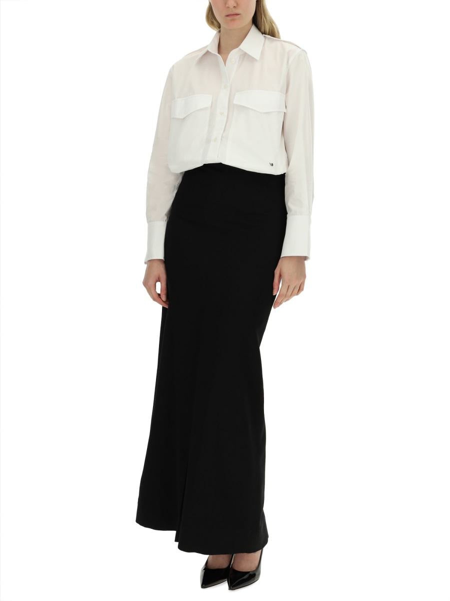 Tシャツ・カットソー Victoria Beckham OVERSIZE POCKET SHIRT Oversized Mens Shirt In Soft Black Leather – Victoria