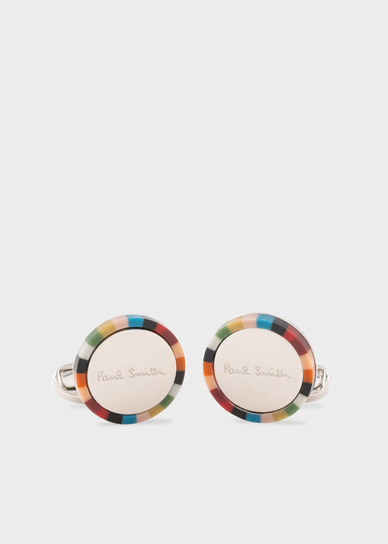 'Signature Stripe' Silk Tie & Circle Cufflinks Gift Set 4