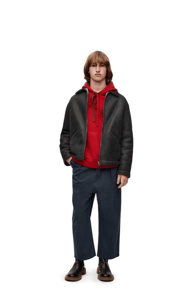 Loewe Anagram knit hoodie in wool outlook