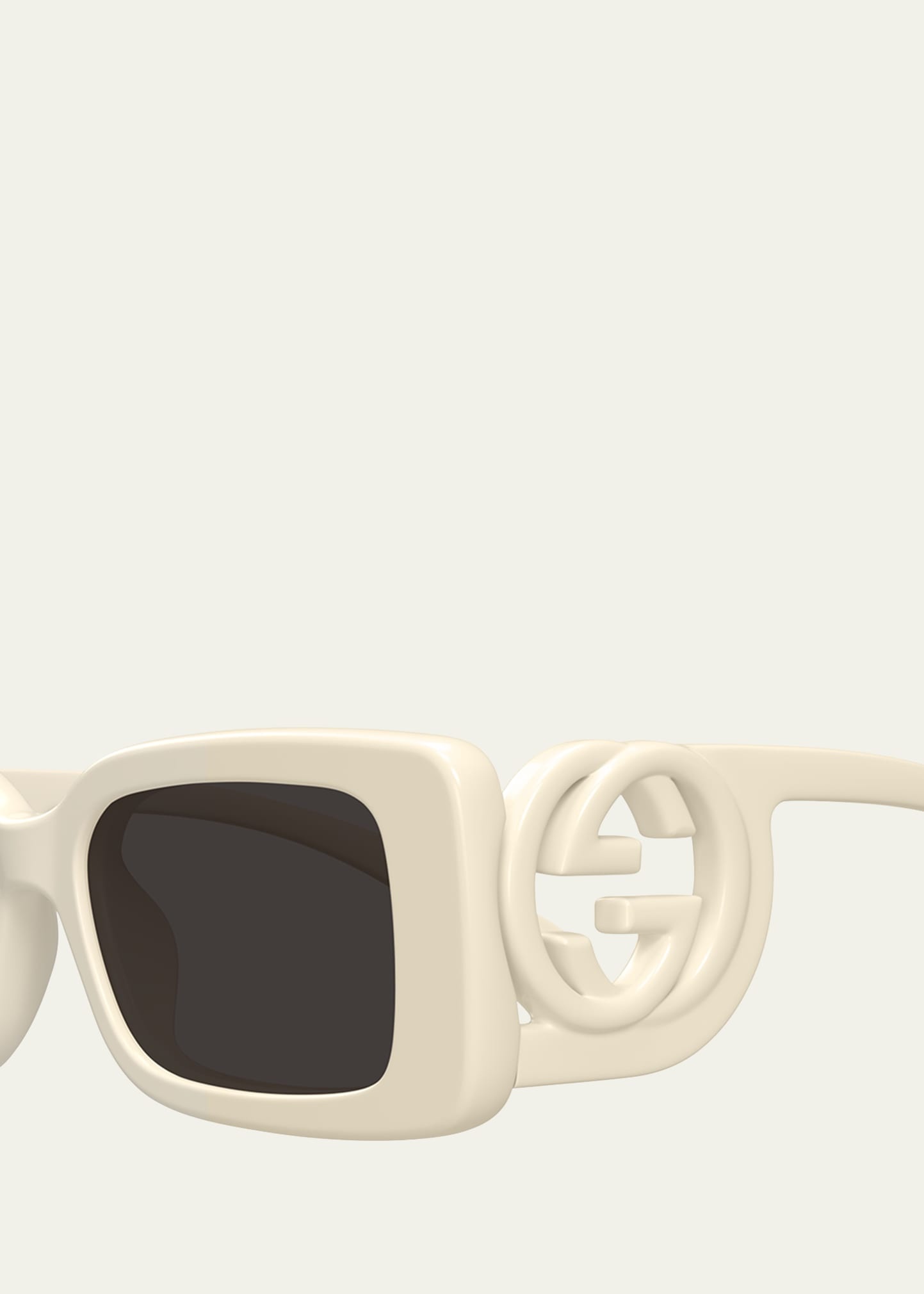 Monochrome GG Rectangle Acetate Sunglasses - 3