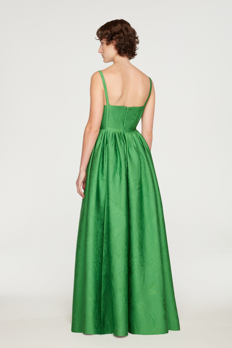 Mathilde Dress In Green Embossed Cloque 3