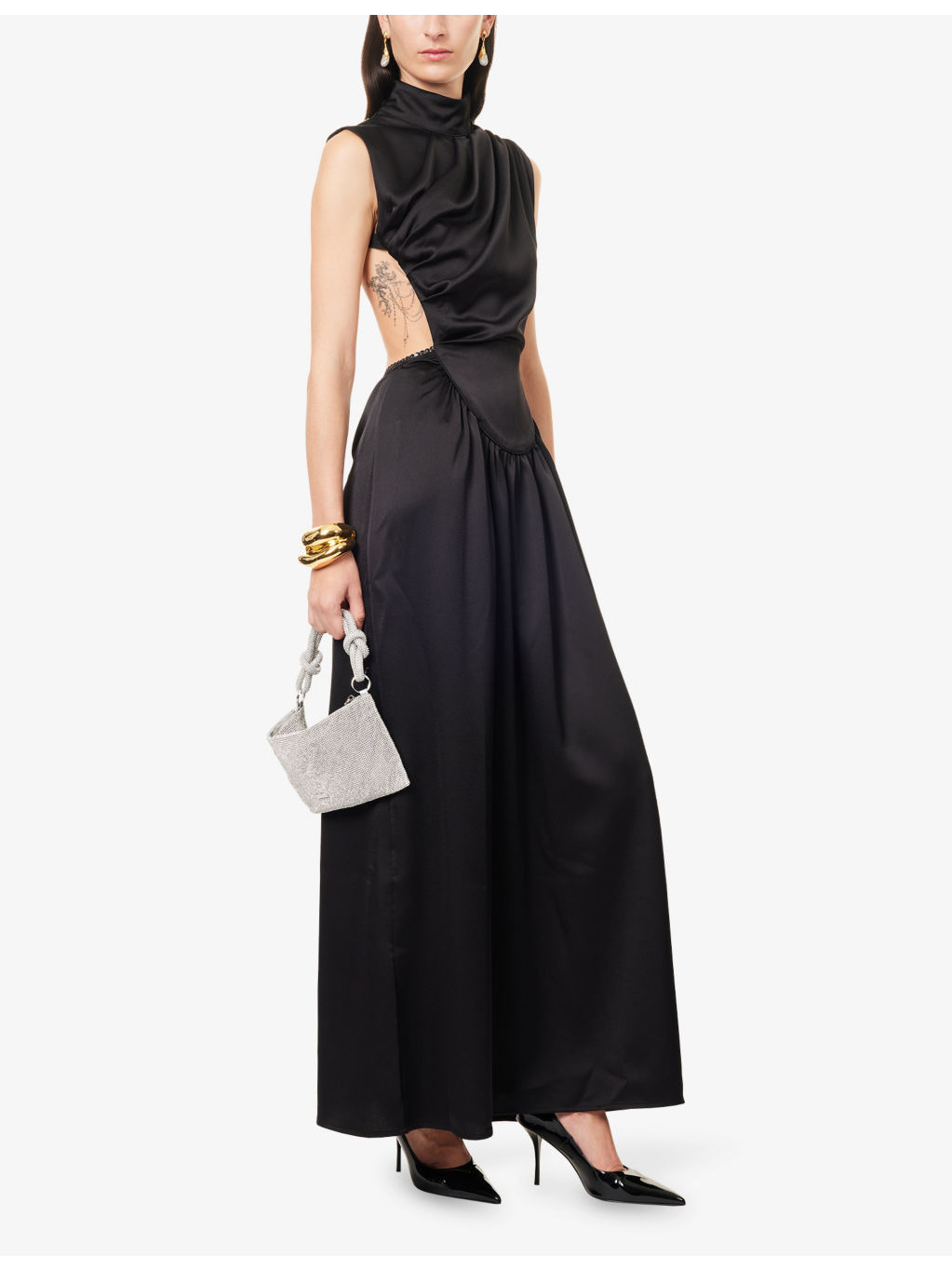 Margot Open-Back Satin Maxi Dress - 2