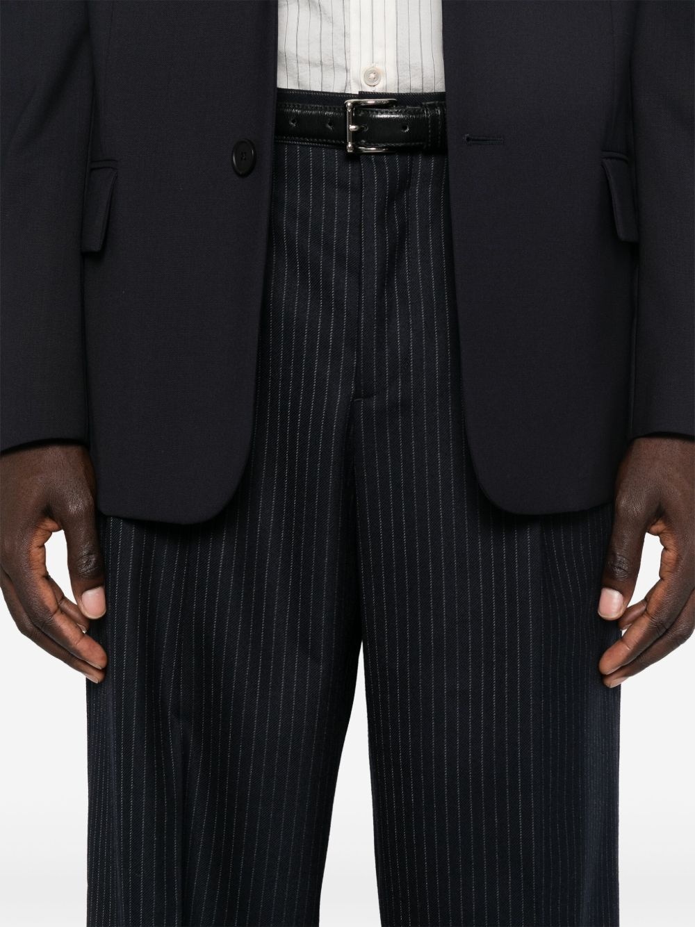 pleated wide-leg trousers - 5