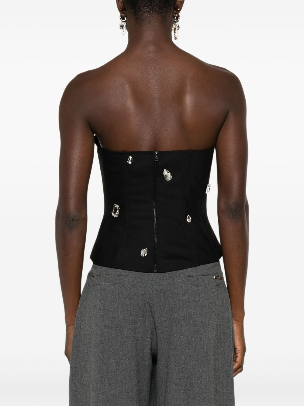 crystal-embellished corset top - 4
