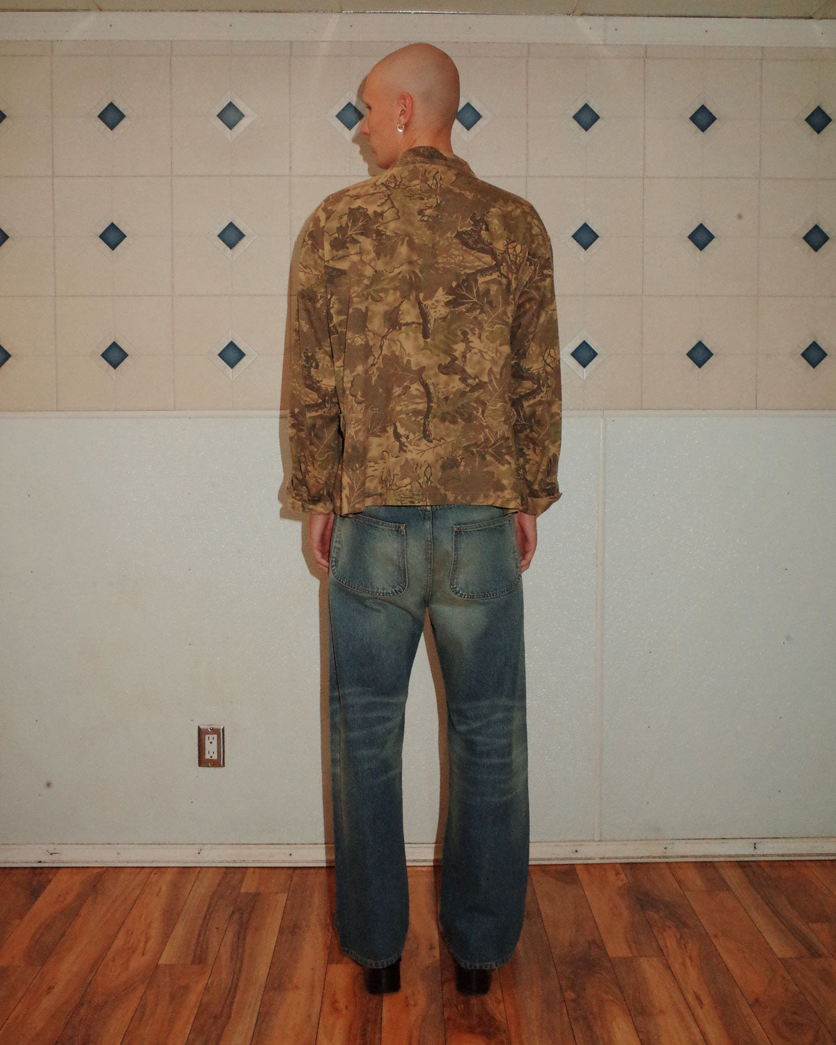 Twill Military Shirt Jacket - Leaf Camo - 6