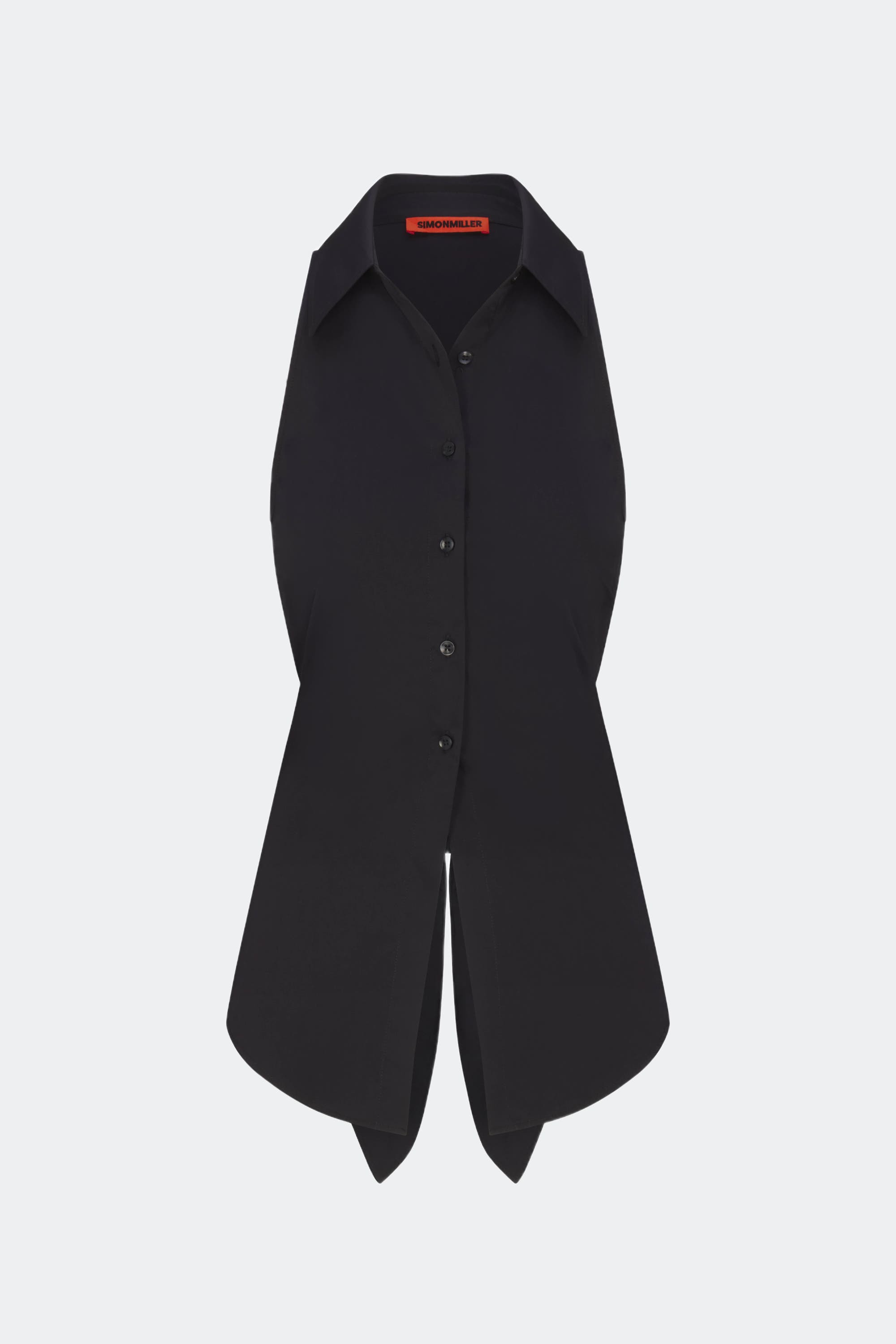SIMONMILLER Loch Sleeveless Poplin Button Up in Black at Nordstrom - 4