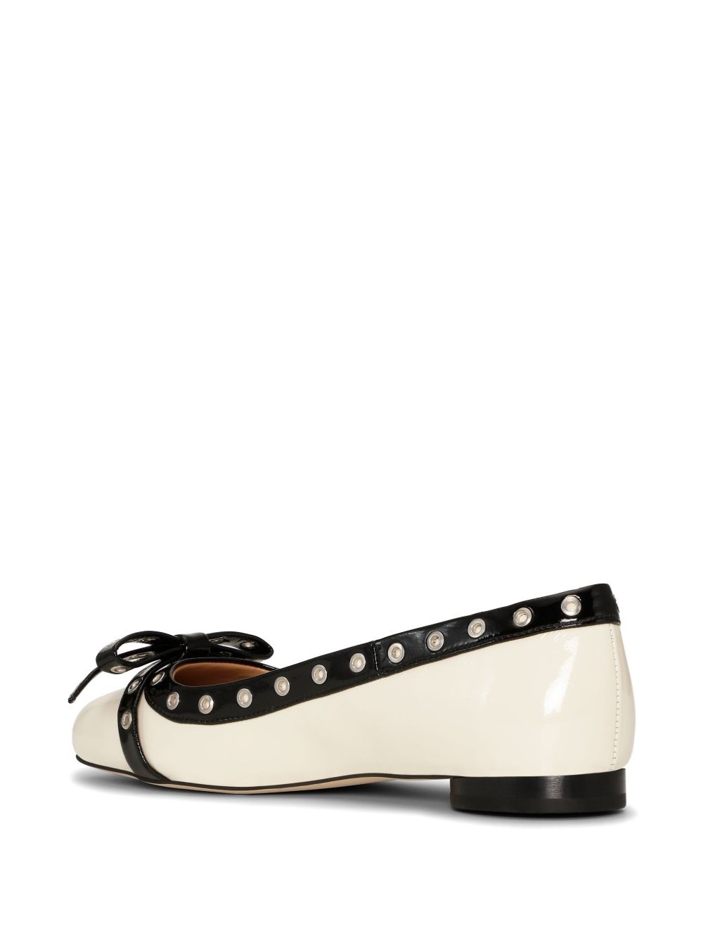 eyelet-embellishment bow-detail ballet flats - 3