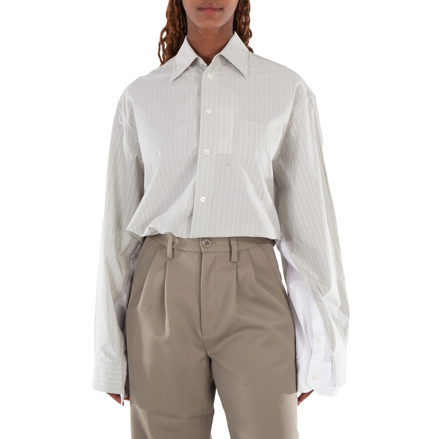 MM6 Striped Oversized Long-Sleeved Shirt - 3